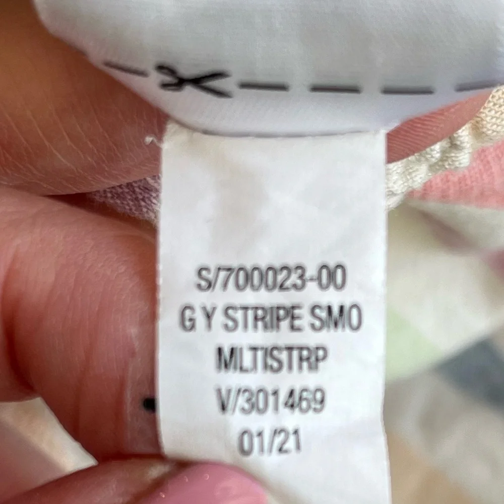 Old Navy Baby Girl Multi Colored Stripe Linen Jumpsuit Spaghetti Strap 3-6 Month